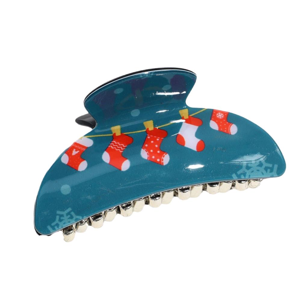 Christmas Theme Plastic Hair Claw Festival Photography Hair Accessories for Women Girls High Ponytail Anti-Slip Hairpins