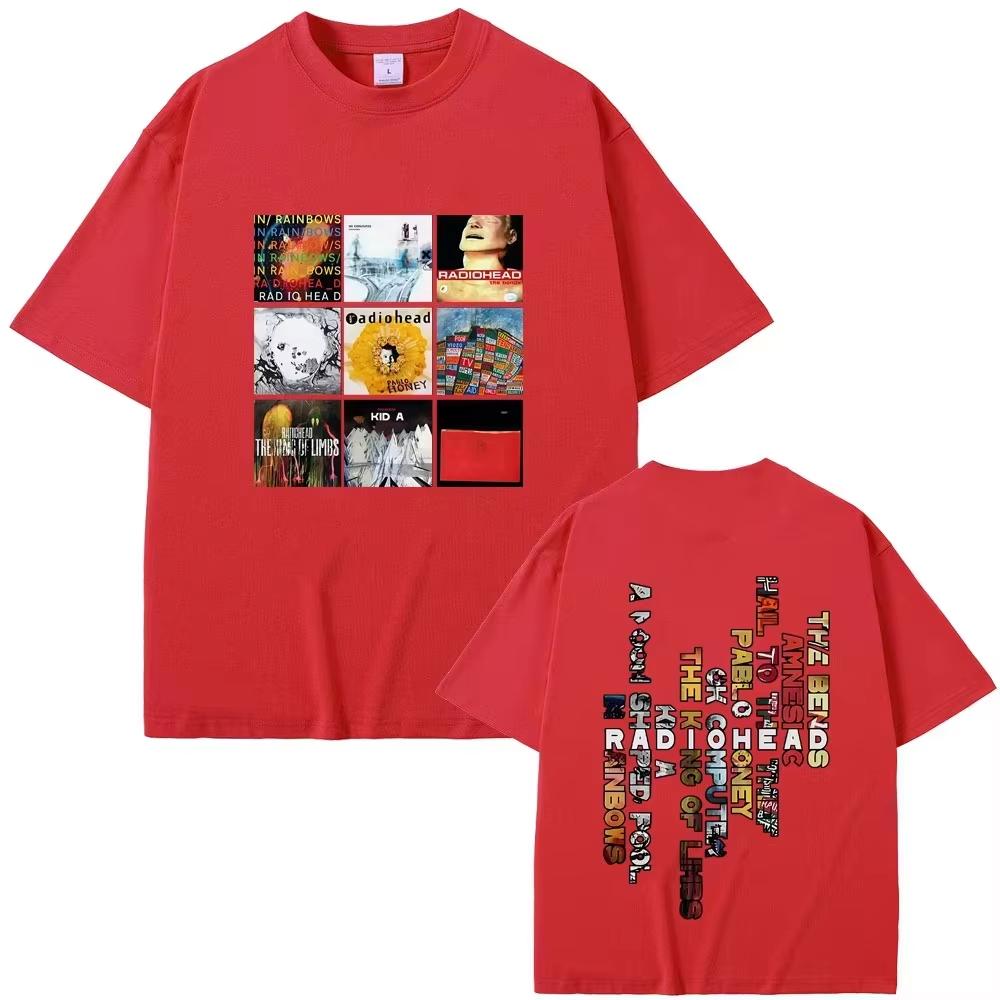 Radiohead Band Cotton Mens Oneck Shirt Music Album Graphics Womens Summer Rock Gothic HipHop High Quality Luxury Tshirt