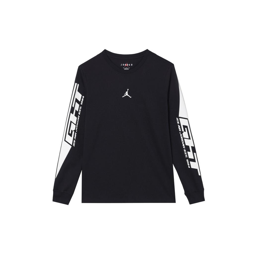 Jordan Sports Lifestyle Series Casual Crew Neck Long Sleeve T-Shirt Men Tops Black FZ1974-010