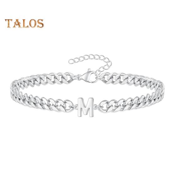 

Браслет унісекс, буква, шарм, порожнистий товстий ланцюжок, регульований із подовженим ланцюжком, ім’я, початковий браслет, подарунок для пари на День Святого Валентина M