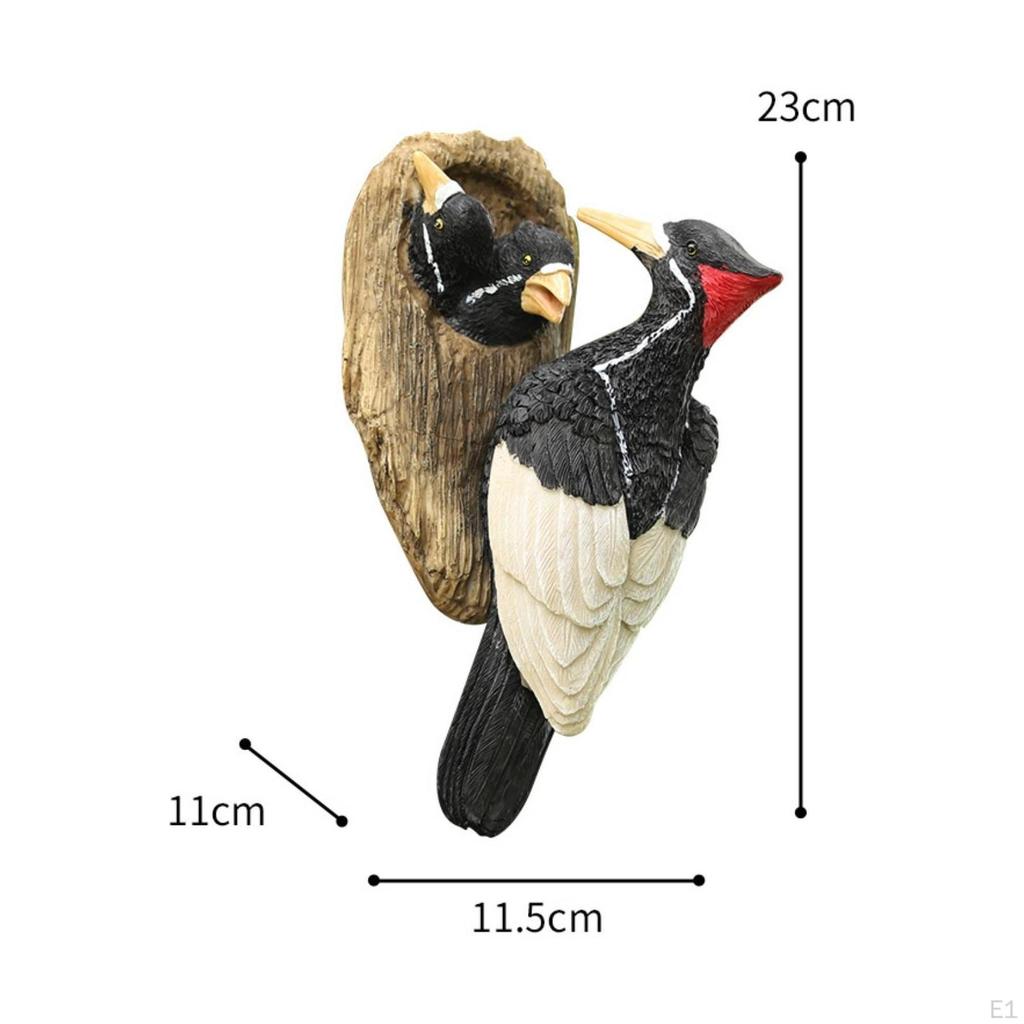 Realistic Avian Sculpture Statue Authentic Resin Figurine HandPainted Fake Branch