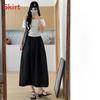 College Style Women A Line Skirt With Nylon Fabric And Tie Detail For Casual Wear