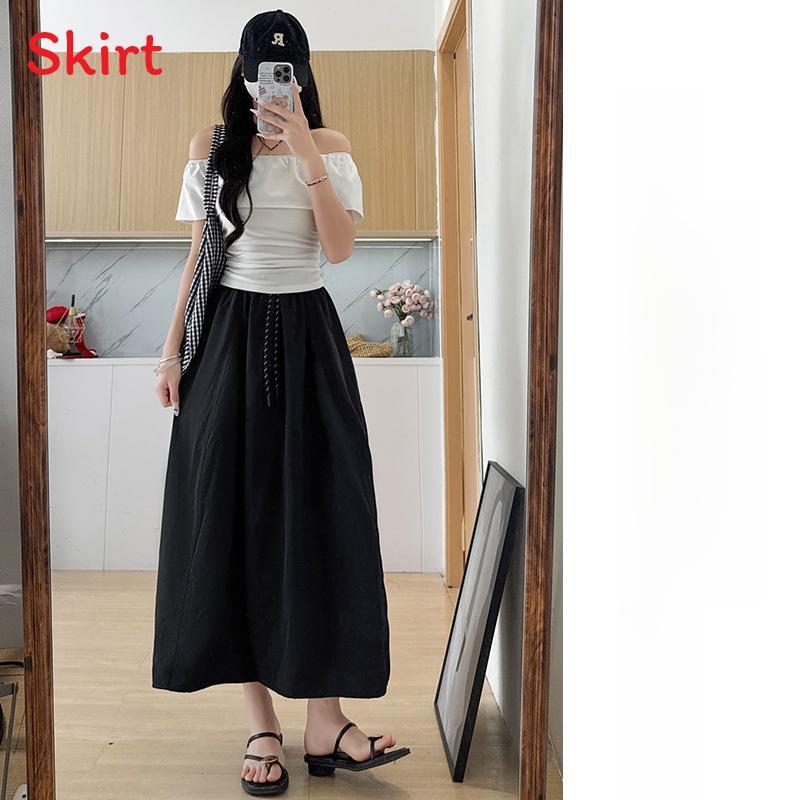 College Style Women A Line Skirt With Nylon Fabric And Tie Detail For Casual Wear