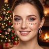 Holiday Theme Skin Decoration Christmas Tattoo Face Tattoos Temporary Stickers Waterproof with Tree Deer Photo Booth Props Snowflake Easy