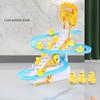 Children Toy Duck Diy Rail Racing Track Small Duck Climbing Stairs Toy Electric Car Staircase Music Educational Toy For Kid 3-5Y