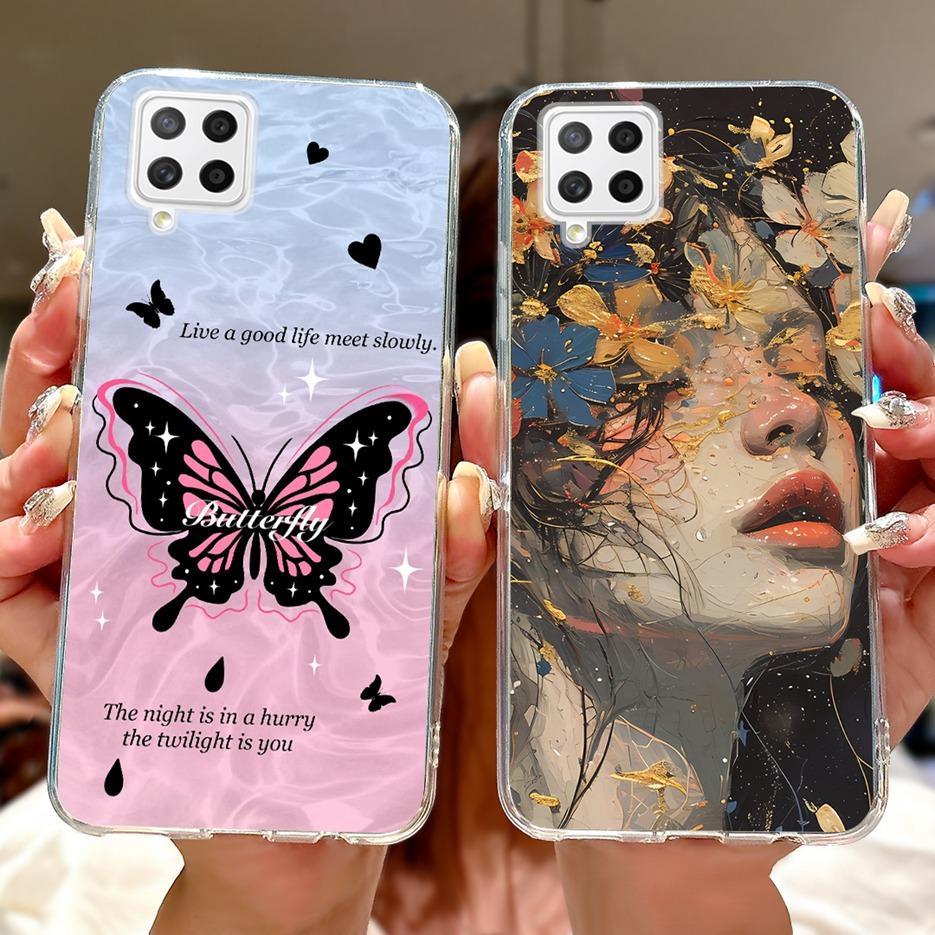 For Samsung Galaxy A22 4G Case Coloful Flowers Painted Cover Soft Slim Phone Case For Samsung A22 A 22 Galaxy A42 5G Fundas Bags