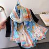 180*70cm Elegance Print Scarf Women Fashion Big Shawls Gauze Large Scarves Bandanna Hijab Long Wrap Travel Sunscreen Beach Towel
