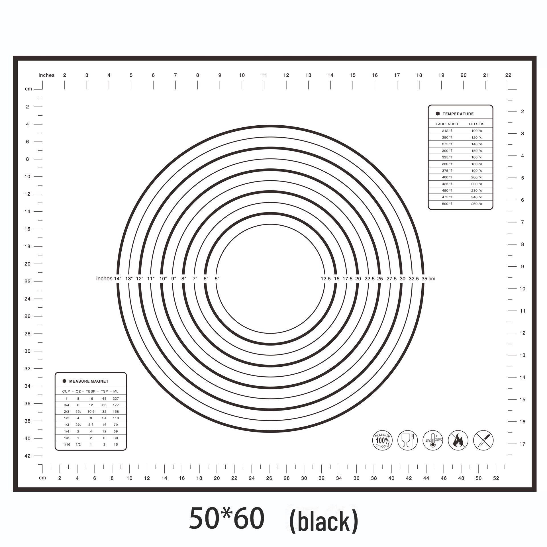 

Большой силиконовый коврик для замешивания и раскатывания теста размером 70x50 см, жаропрочный антипригарный инструмент для выпечки и коврик для теста 30*40cm