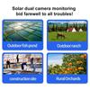 3-Lens Solar Camera, Outdoor Surveillance, WiFi, Floodlight Night Vision, Security Audio Camera, 16000mAh Battery CCTV