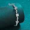 925 Sterling Silver Irregular Moissanite Bracelet for Women - Plated Pt950 Gold Bangle