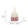 New Korean Style Shoulder Bags Knitted Material Cute Heart Pattern Beach Hangbag Large Capacity Shopping Bags Casual Outing