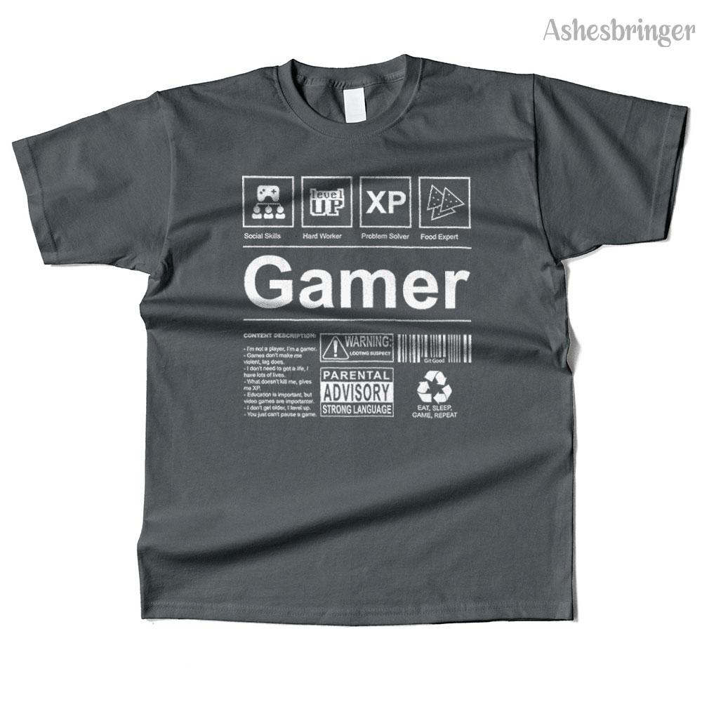 Mens Cotton I'm a Gamer Label Graphic High Quality T Shirt Street Casual Style Tee for Men and Women