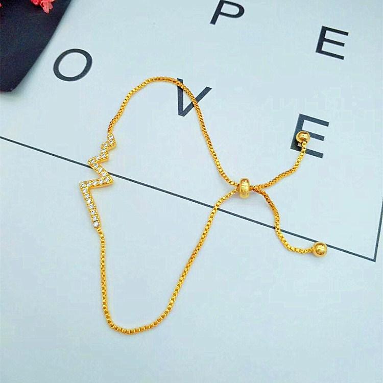 Dubai Gold Jewelry Micro Inlaid Stretch Braceletgold PlatedMicro Inlaid Bracelet Exquisite Jewelry Gold Plated Ladies Jewelry