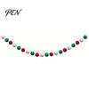 Reusable Polyester Garland 78.8 Inch Christmas Pom Garland, Red Green White 20/30 Pompom Holiday Party Backdrop Balls Ornaments for Xmas Tree,