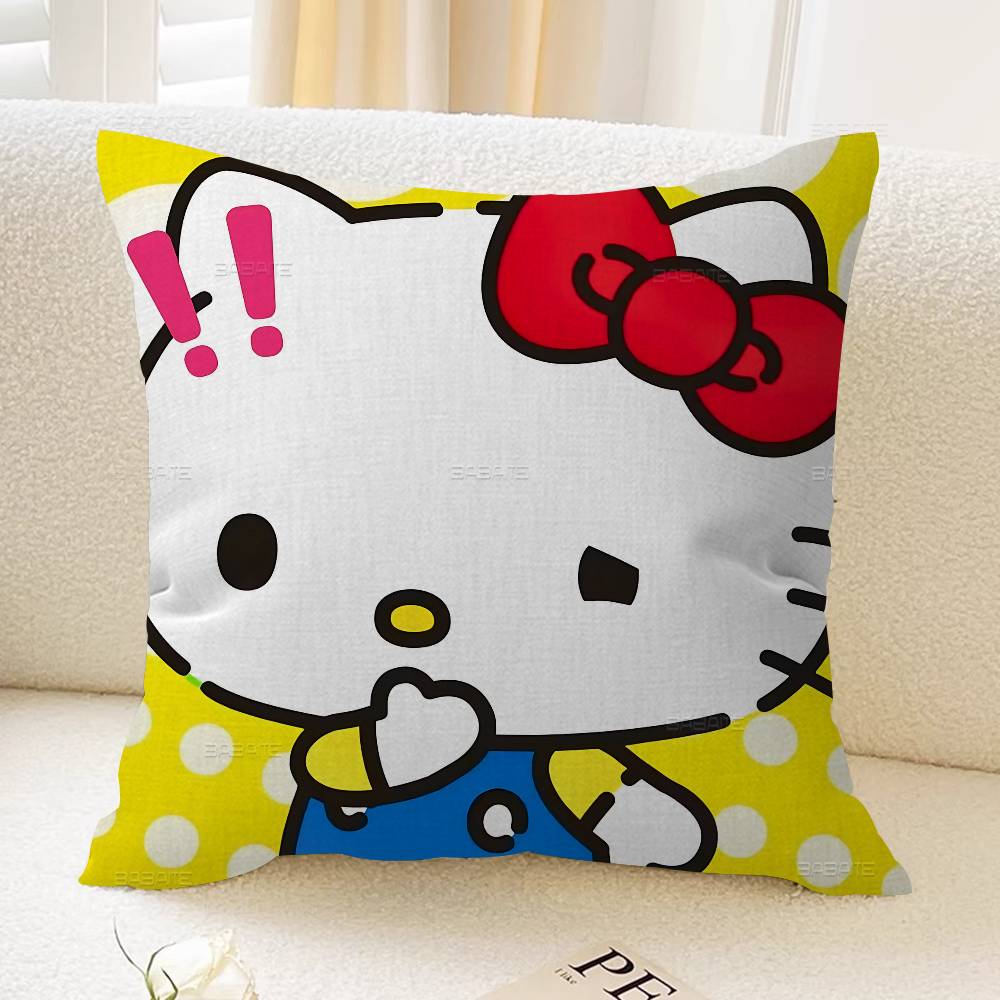 Cute H-Hello K-Kitty Cartoon Cushion Cover Inches Farmhouse Decor Home Throw Pillow Covers For Couch Decorations