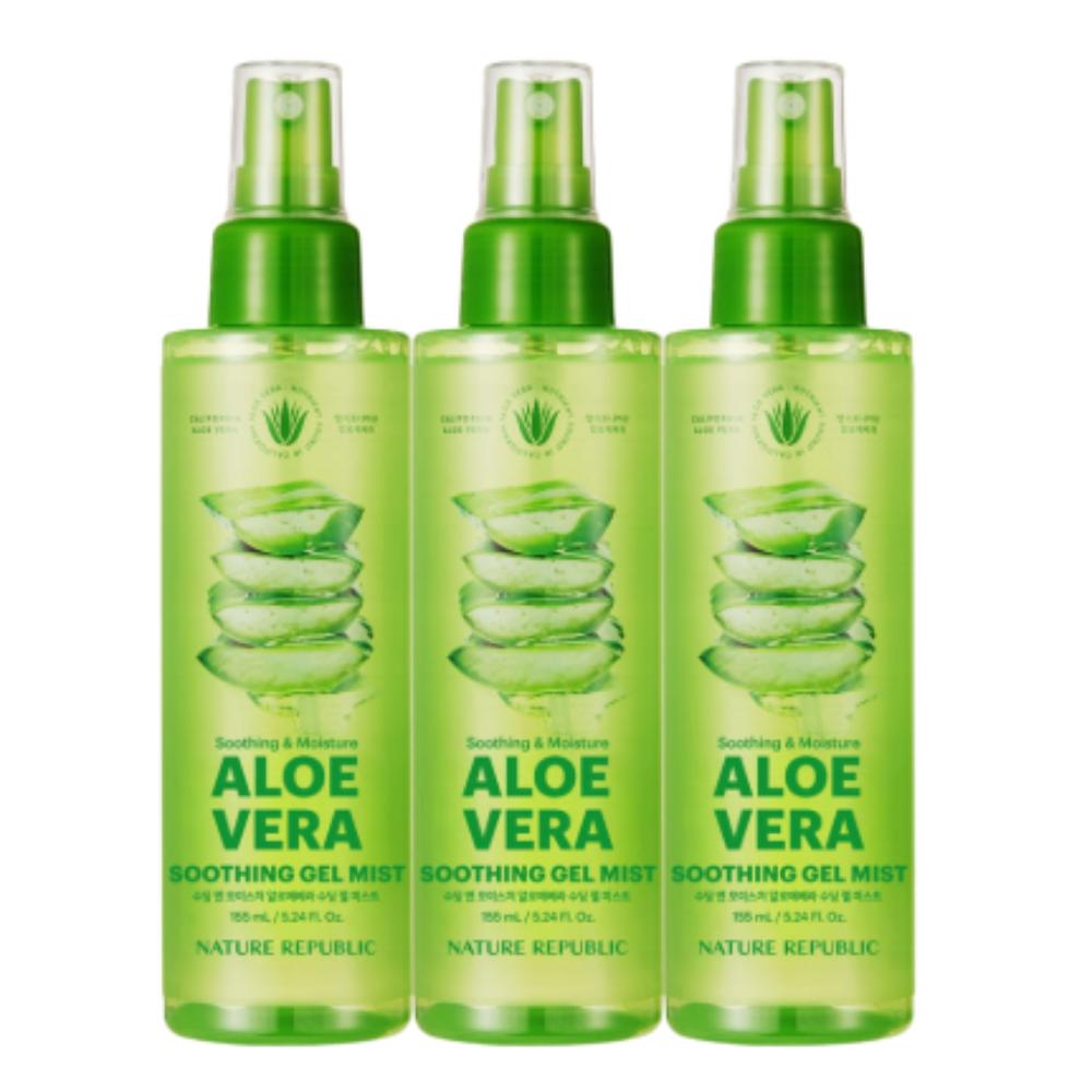 

NATURE REPUBLIC Soothing & Moisture Aloe Vera 92% Soothing Gel Mist 155ml 3ea Set Instant Hydration & Skin Calming Spray