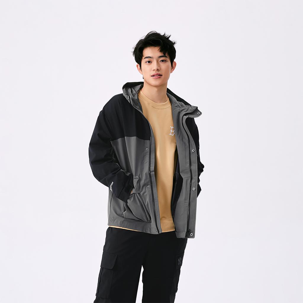 New MLB Boston Red Sox Basic Collection SS25 Windproof Jackets & Coats Unisex Dark Charcoal Gray 3AWJB0551-43CGD