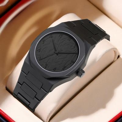 [ Klassische Uhr ] Herren Casual Sportuhr Schwarzes Zifferblatt Quarzuhr | Minimalistisches Uhrendesign | Langlebige Uhr für Herren Geschenk
