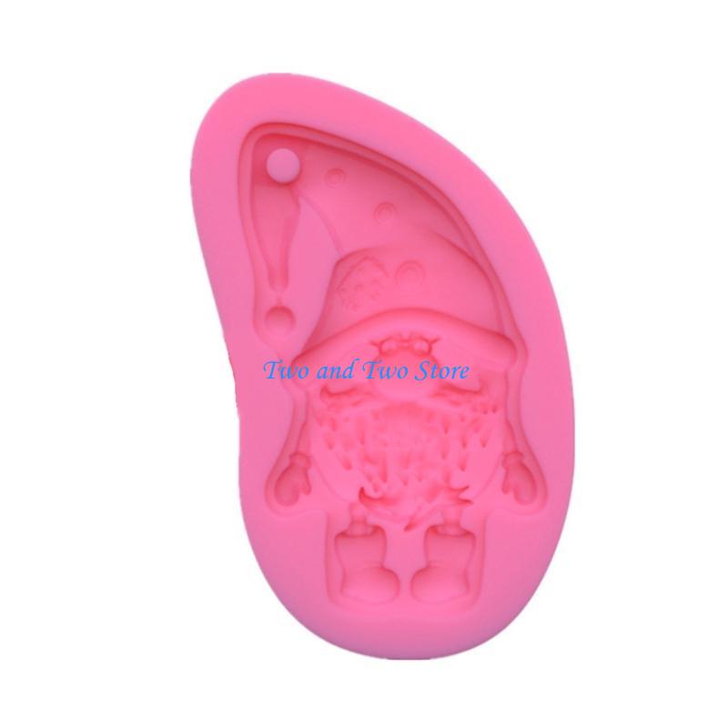 HX6F Shiny Glossy Santa Little Dwarf Silicone Epoxy Resin Mold DIY Keychain Pendant Jewelry for Christmas Day Gift