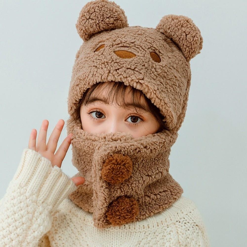 Cold Proof Scarf Hat Windproof Pullover Hat Cute Ear Protection Hat  for Children