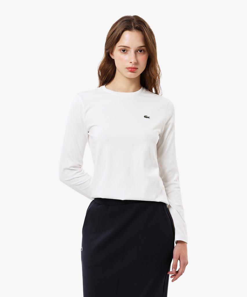 LACOSTE Women'S Basic Regular Fit Long Sleeve T-Shirt Tf045E-56N 001