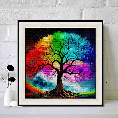Neuankömmling 5D DIY Vollkreis Diamantmalerei "Bunter Baum" Stickerei Kreuzstich Heimdekor Geschenk