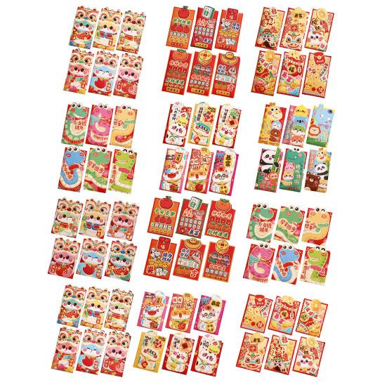 6Pcs Red Envelopes 2025 Chinese Lunar New Year Red Pocket Year of The