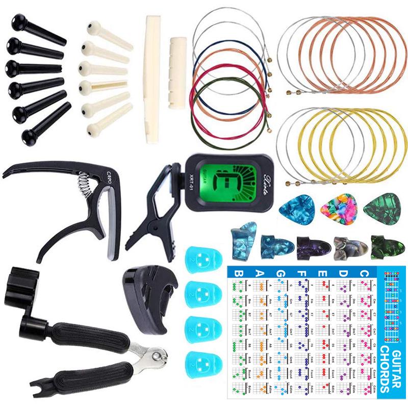 Complete Guitar Accessories Set: Strings, Picks, Tuners, Capos & More