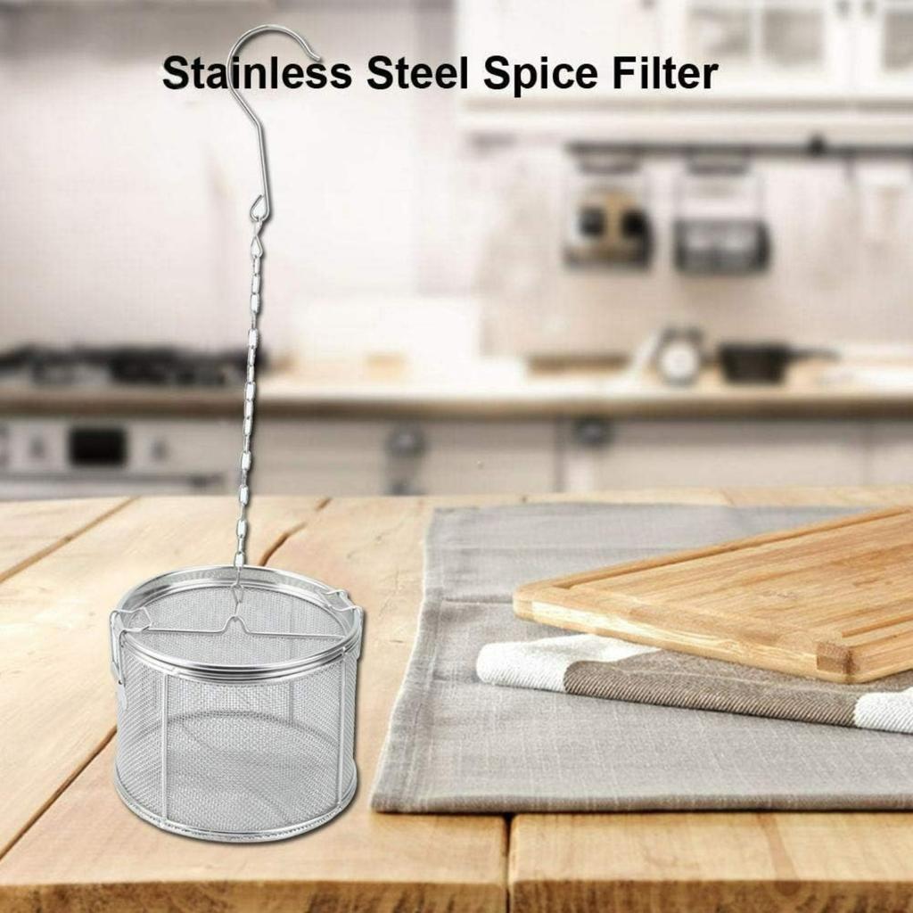 Stainless Steel Tea Ball Strainer and Filter, 4.7 Inch Infusion Basket for Loose Leaf Tea, Soup Seasonings, Broth with Hook