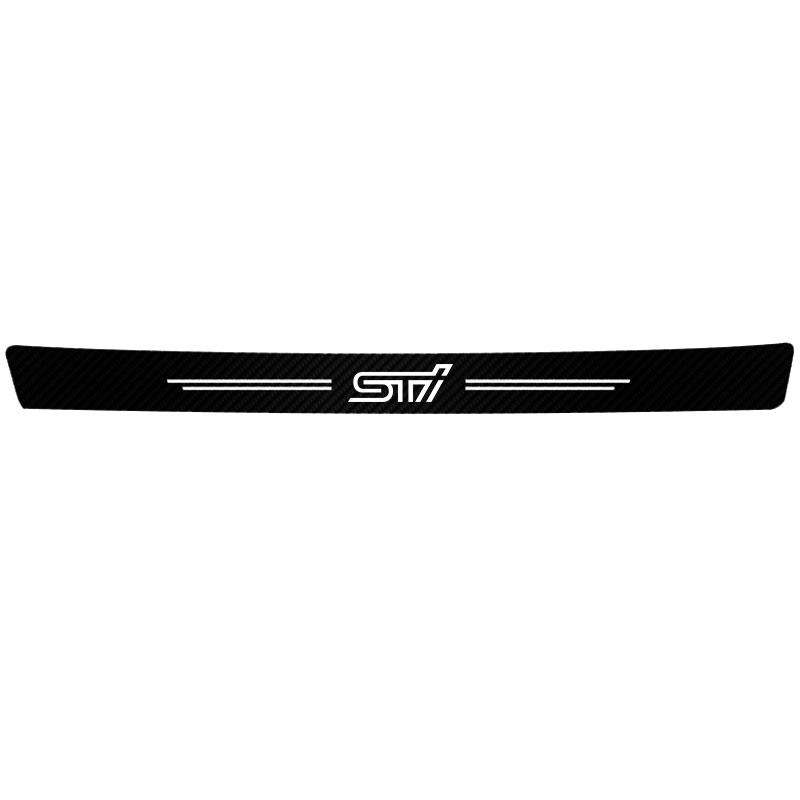 1/4/5Pcs Carbon Fiber Leather Car Door Sill Protector Strip For Subaru STI WRX Forester Impreza Legacy Outback XV BRZ Tribeca X111