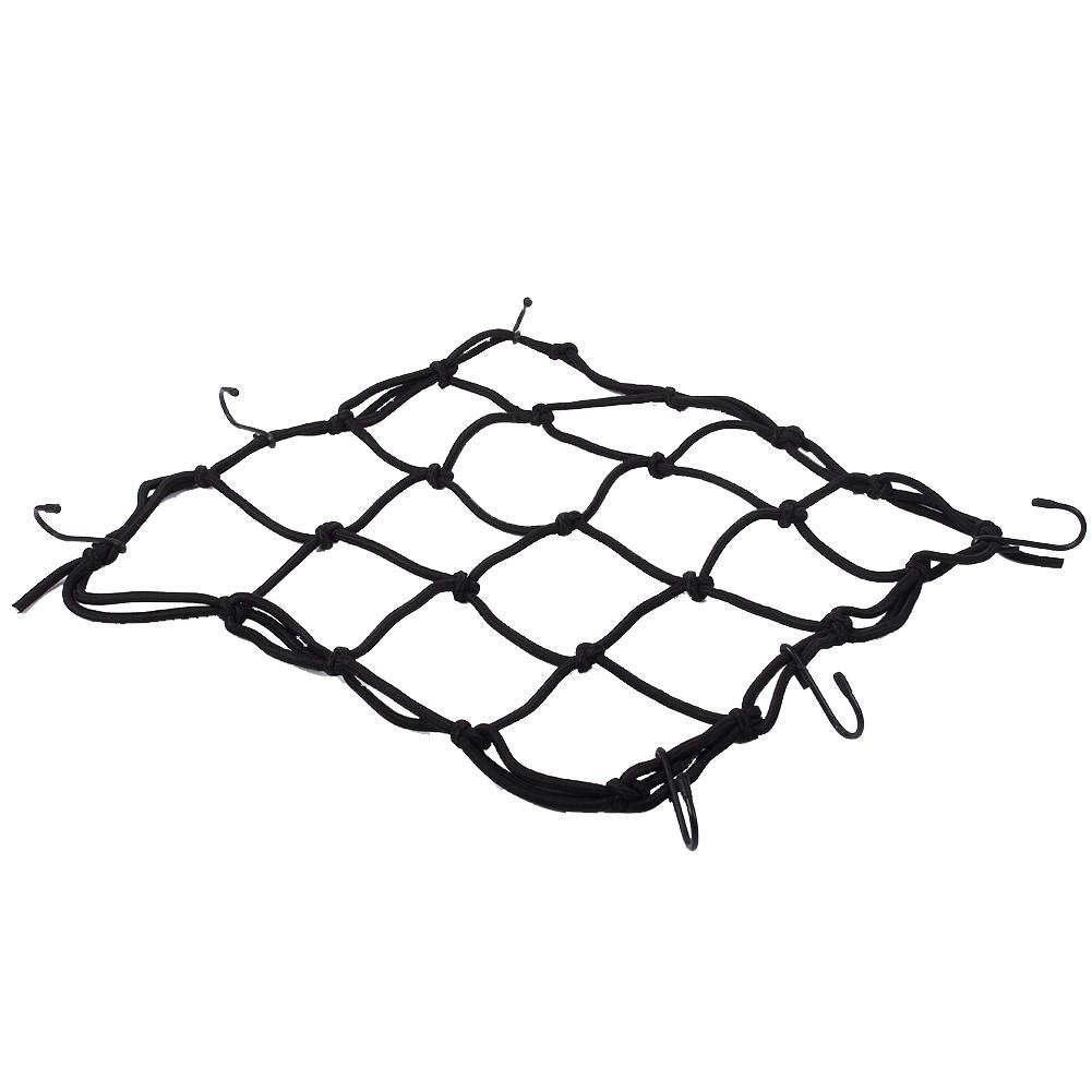 Motorbike Motorcycle Helmet Bungee Luggage Cargo 6 Hooks Black Net Hold Down