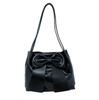 PETITCHOU Women's Shoulder Bag with Ribbon and Bow, Perfect for Parties, After-Parties, Dresses, and Formal Occasions, Luxurious Look, Soft PU