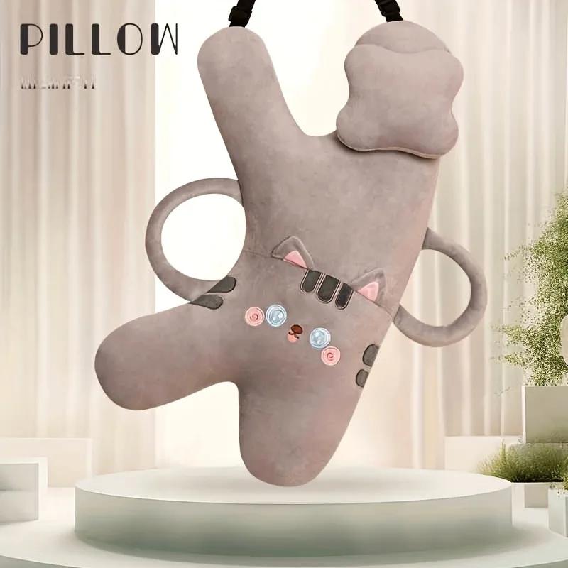 Comfortable Pillow Cushion - Supports Head for Sleeping Suitable as Car Rear Pillows with Creative Dinosaur & Cat Designs
