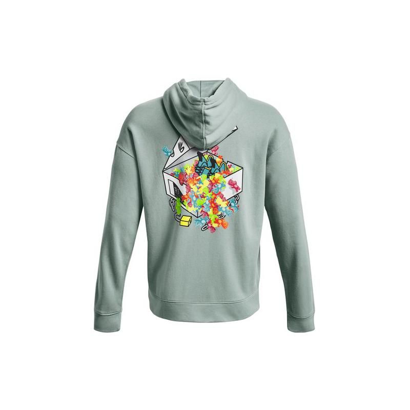 Under Armour Pattern Printed Hooded Sweatshirt Men sweatshirt Light-Green 1374306-781