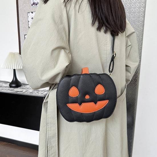 Pumpkin Crossbody Bag Halloween Pumpkin Purse Shoulder Bag with Adjustable Shoulder Strap for Party Street Daily Wear