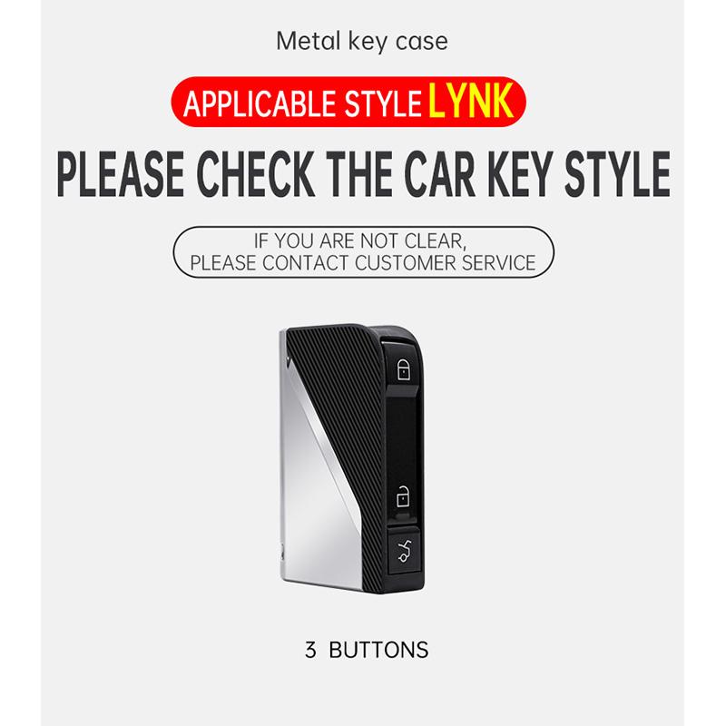 Zinc Alloy Car Key Case For Lynk&Co 01 02 03 05 07 09 Emp Lynkco 06 Lynk Co Remote Cover Shell Keychain Holder Fob Accessories