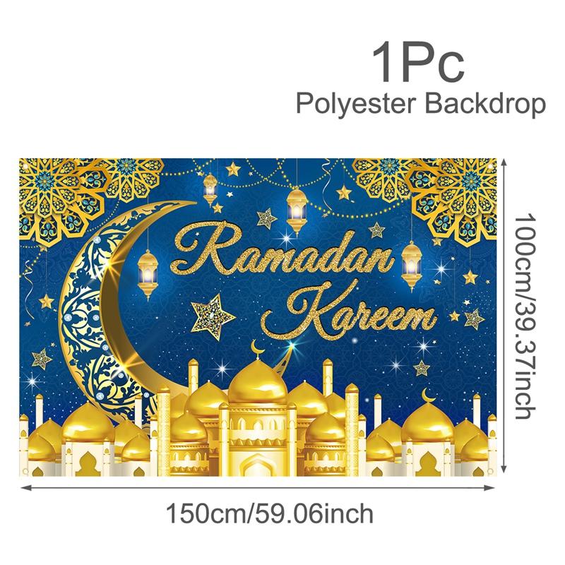 Eid Mubarak Background Ramadan Kareem Backdrop Islamic Muslim Party Supplies Eid Al-fitr Gifts Ramadan Decoration For Home 2026