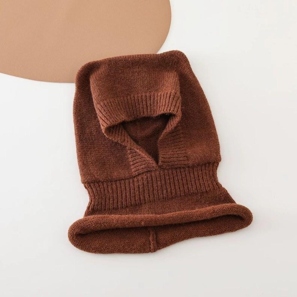 Warm Woolen Baby Balaclava Hat Ear Protection Knit Cap Scarf Cute Knitted Beanie Cap  Boy Girl