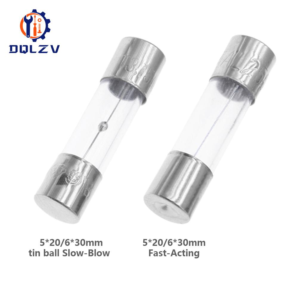 5*20mm 6*30mm Fast Blow Glass Tube Fuses 5x20mm 6x30mm 250V 0.5A 1A 2A 3A 4A 5A 6A 8A 10A 15A 20A 25A 30A AMP Slow Blow Fuse