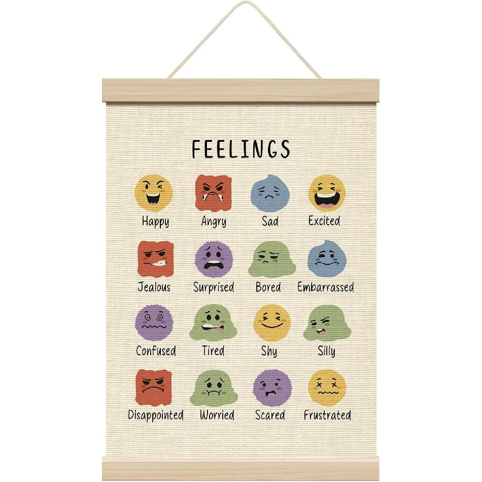 ZEDEV Dinosaur Wall Decor, Poster Hanger with Wood Frames 12x16 Inches, Dino Educational Canvas Wall Art, Artwork Hanging Kit for Boy Toddler Room