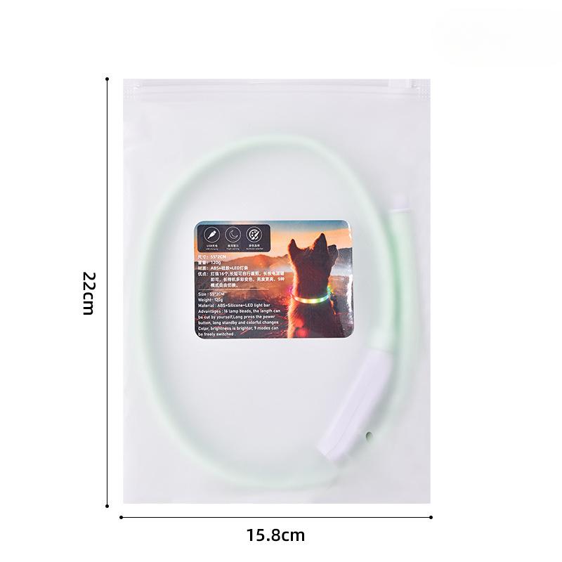 

Светящийся водонепроницаемый ошейник для собак с 9 режимами мигания, перезаряжаемый ошейник для собак, маленький, средний, большой, светящийся ошейник для ночных прогулок 55x2cm