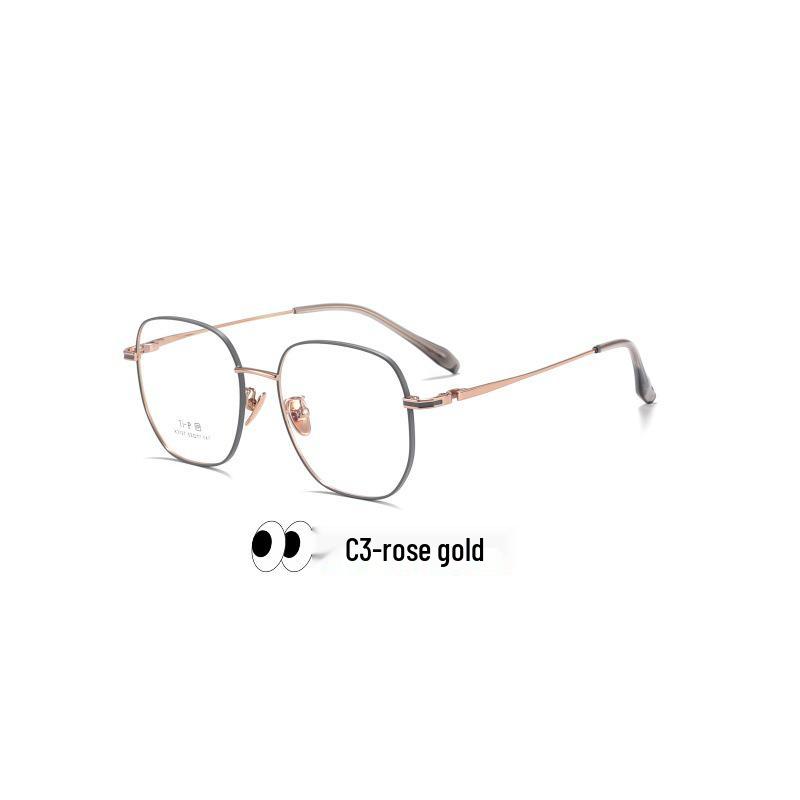 Keming Danyang Retro Eyeglass Frames: Large, Slimming, Unisex, Anti-Blue Light, Titanium, 3127