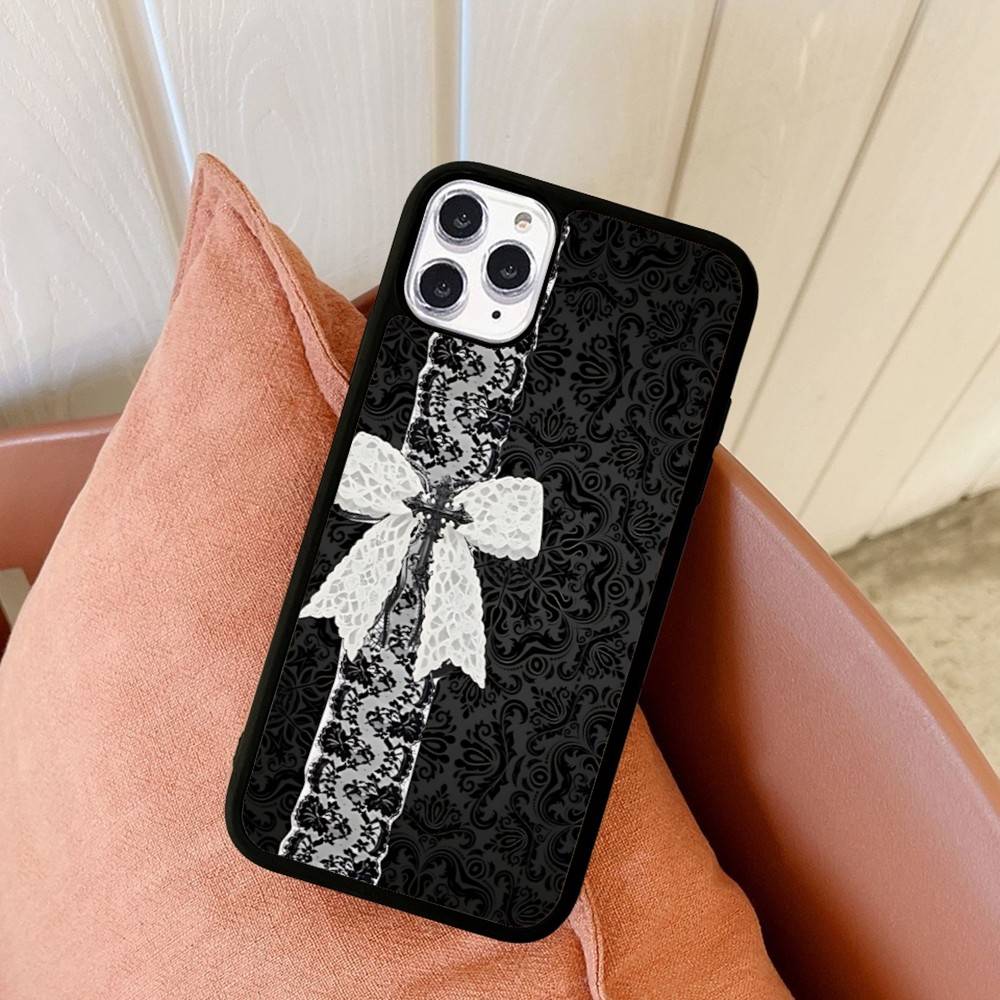 Lace Pattern For IPhone 11 12 13 14 15 16 17 Pro Max Plus TPU+PC Shockproof Back Phone Cases