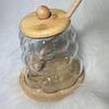 High Borosilicate Glass Honey Jar with Lid and Stirrer - Kitchen Storage Jar