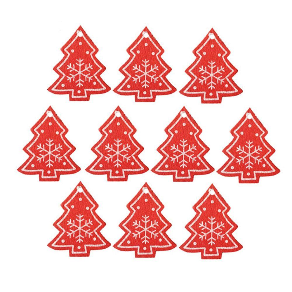 10pcs/set Gift Hanging Embellishment Party Supplies Wooden Tag Christmas Tree Ornament Star