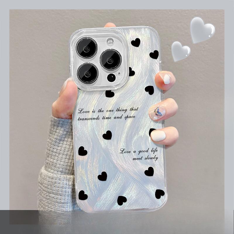Applicable To Apple 15 Mobile Phone Case Iphone14 Full Screen Bow Bracket 13pro Feather Yarn 12 Polka Dot Love 11