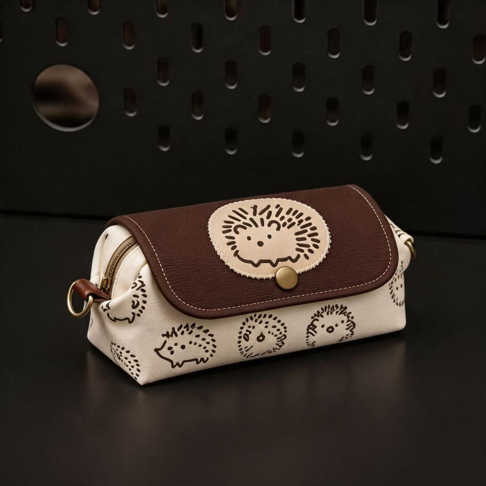 Stain-Resistant Pencil Pouch Hedgehog Pattern Cosmetic Bag Fashion Pen Bag Students