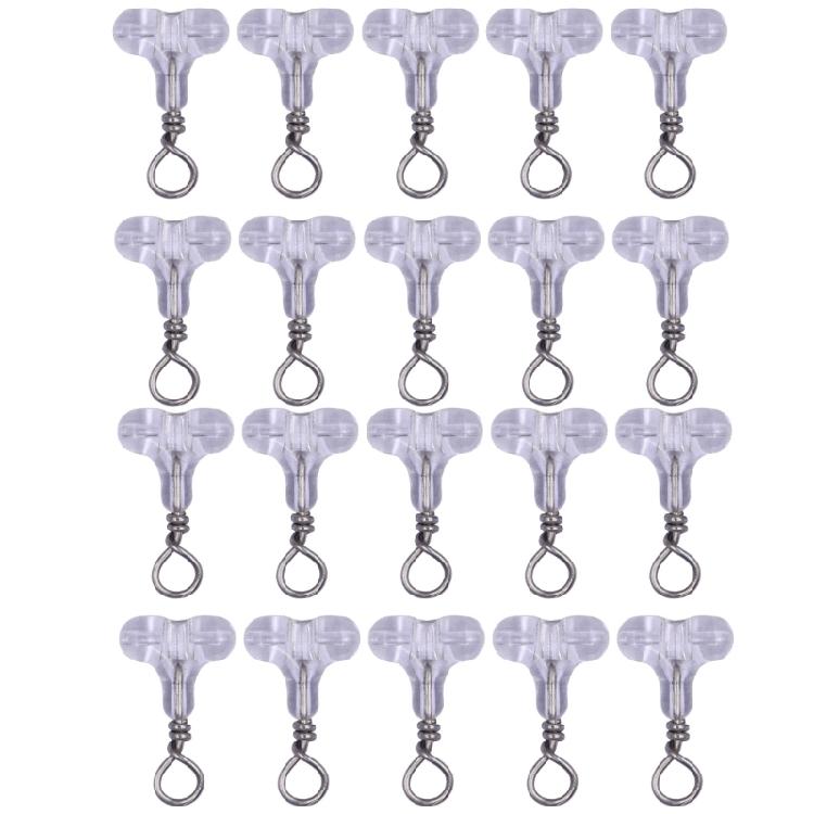 

50Pcs B Type Pin Fishing Beads Transparent Oval Double Hole Beads 3 Way Connector Tackle Accessories Fishing Gear
