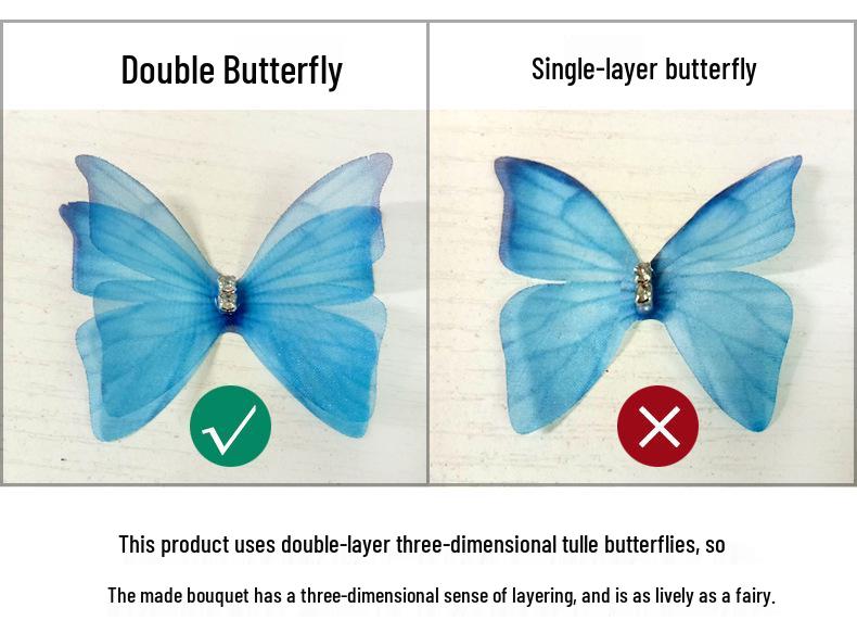 Valentine's Butterfly Bouquet DIY Kit: Handmade Flower Set for Girlfriend, Best Friend, Teacher Birthday Gift