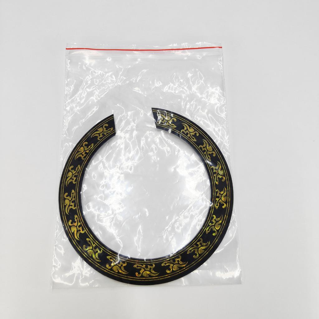 Folk Guitar Soundhole Stickers Durable PVC Self-Adhesive Soundhole Rings Decorative Protective Stickers for Classical Guitars with Adhesive Backing